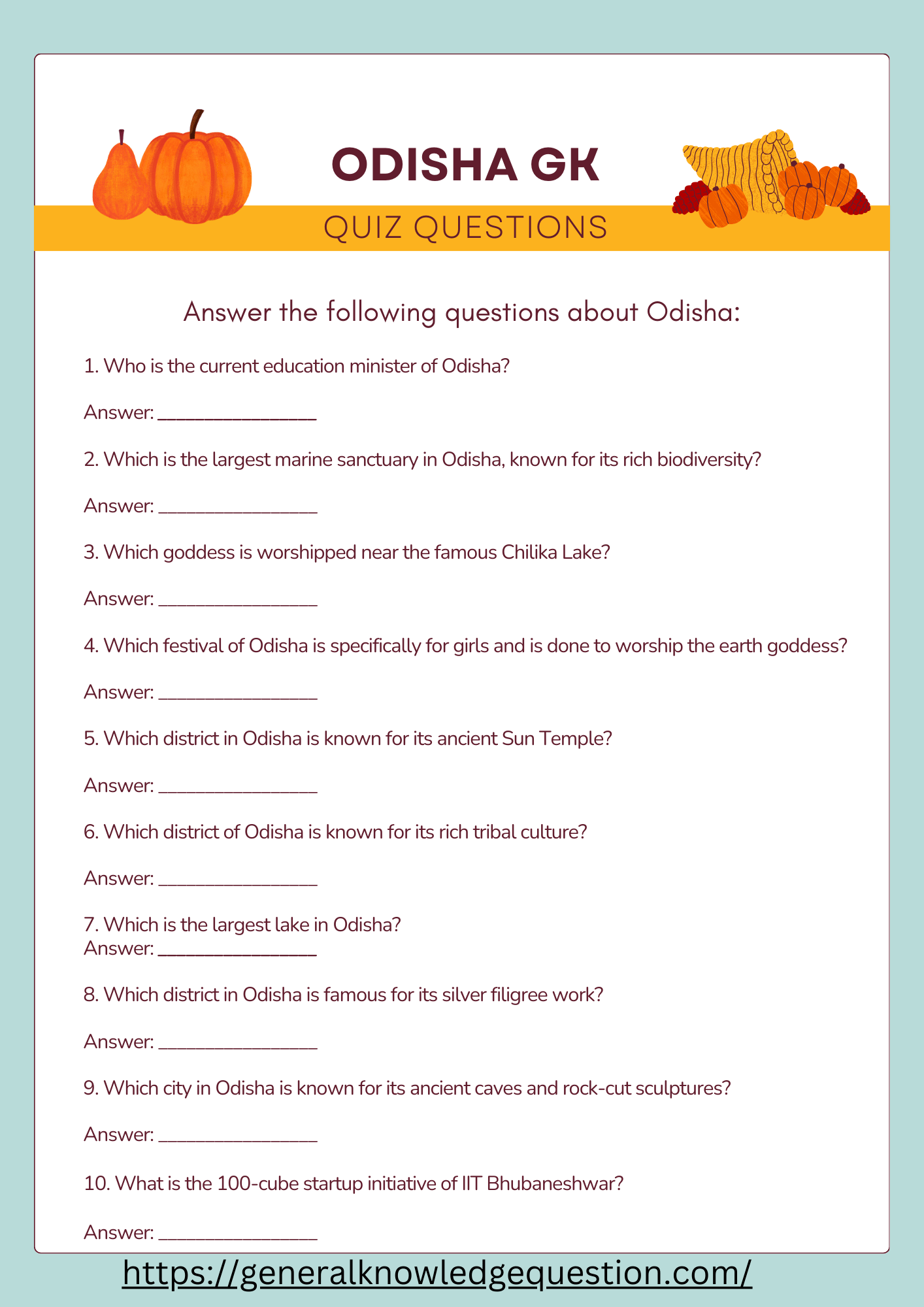 Top 100 Odisha Gk Questions And Answers For Competitive Exam