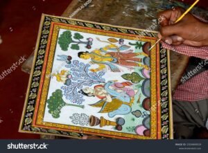 stock photo odisha raghurajpur india asia march high angle view of an intricately detailed pattachitra 2324849519